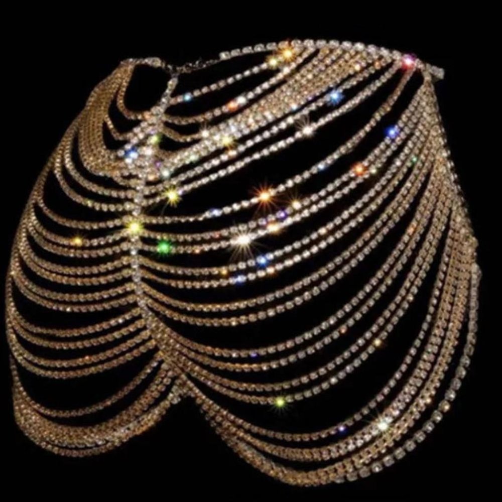 Multi-Layer Rhinestone Hip Chain Underwear Women Beach Jewelry Body Chain Skirt - Picture 6 of 6